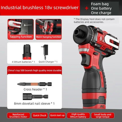 Chigo Trapano Avvitatore Brushless 18V 80 Nm Batteria Li-Ion 10 mm Cacciavite Professionale