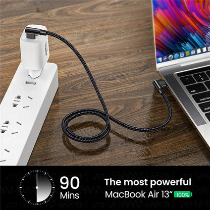 Cavo di Ricarica Usb C Pd 4.0 Angolo di 90 Gradi 100W per iPhone 15 Pro Max Xiaomi Huawei MacBook iPad