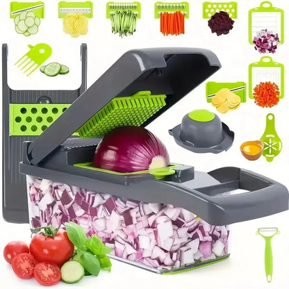 Tritatutto Multifunzione 16 In 1 Con Impugnatura Grattugia Affettatrice Verdure Utensile Cucina