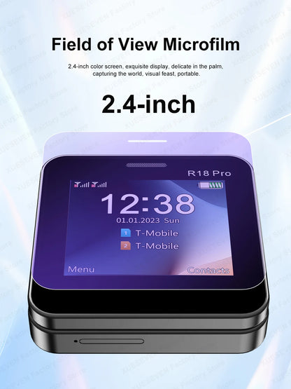 Telefono Mini Dual Sim Con Schermo Rotante Da 2,4 Pollici Slider Torcia E Funzione Blocco Contatti