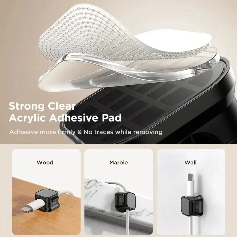 Portacavi magnetico con clip per cavi, porta cavi adesivo, organizer per cavi per la gestione della scrivania dell'home office