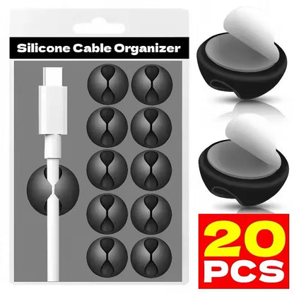 Clip per cavi Supporto per cavo telefonico Linea dati USB Organizzatore in silicone Gestione cavi autoadesiva Avvolgicavo Cavo per caricabatterie per auricolari