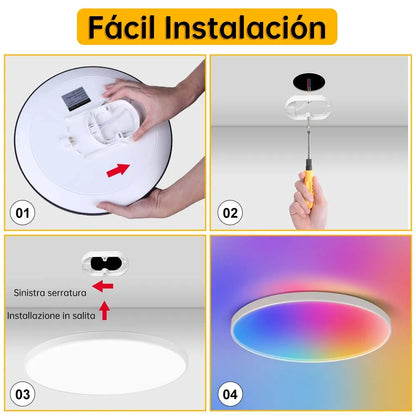 Plafoniera Led Dimmerabile con Controllo Remoto Rgb Bluetooth Tuya per Interni Alexa
