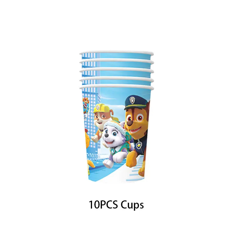 NUOVO Paw Patrol Compleanno Forniture Bomboniere Buon Compleanno Paw Patrol Kit di decorazioni per feste Piatto a palloncino Tazza Borsa regalo Adesivo per bambini