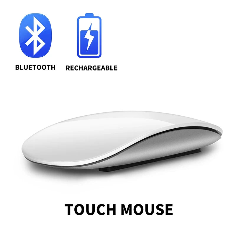 Mouse Wireless Dual Mode Bluetooth Sottile Ergonomico Ricaricabile Con Funzione Touch Per MacBook Air Pro PC Laptop