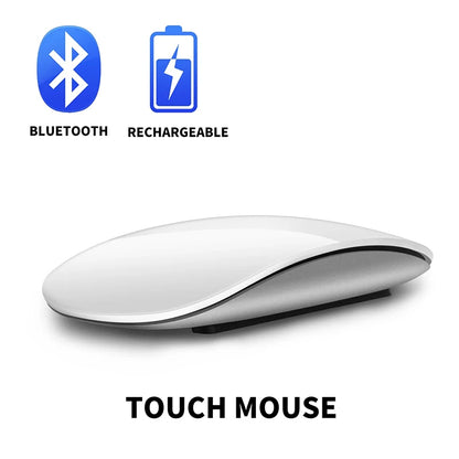 Mouse Wireless Dual Mode Bluetooth Sottile Ergonomico Ricaricabile Con Funzione Touch Per MacBook Air Pro PC Laptop