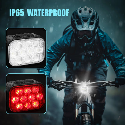 Luci Frontali e Posteriore per Bicicletta Ricaricabili USB Impermeabili LED COB MTB e Bici da Strada