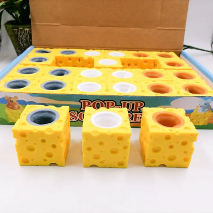 Gioco Antistress Divertente Forma Mouse e Formaggio Spremere Per Rilassarsi Adulti e Bambini