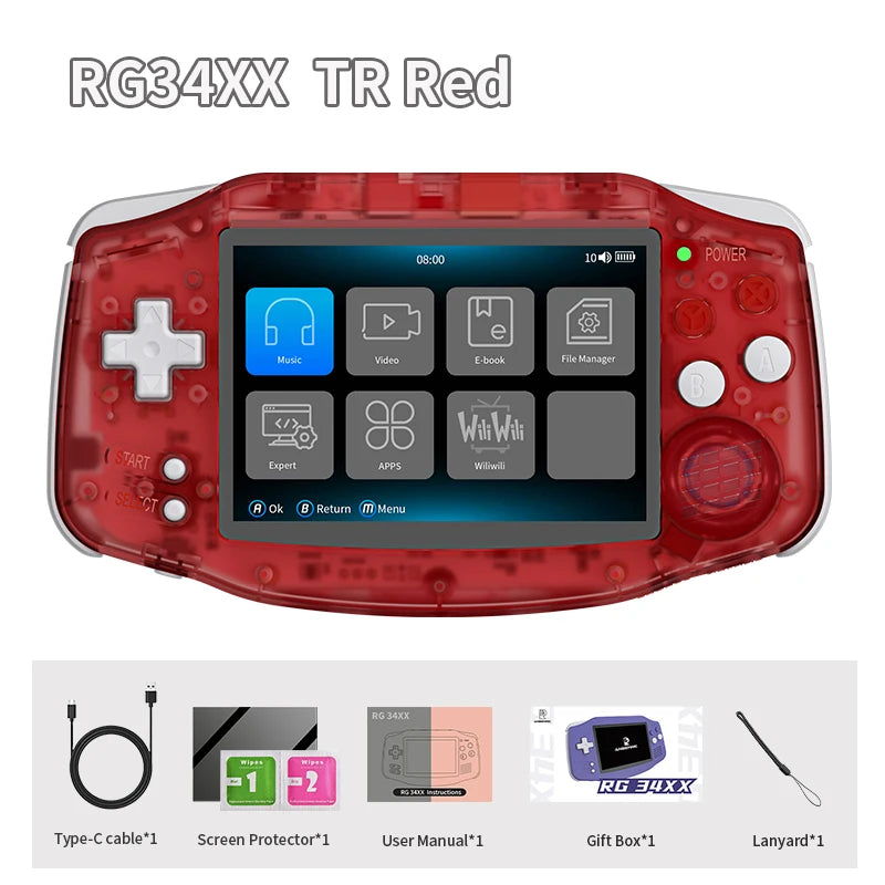 ANBERNIC RG 34XX Console di gioco portatile Schermo IPS 720*480 da 3,4 pollici Linux 64 bit 3500 mAH Bluetooth RG34XX Lettori di videogiochi retrò