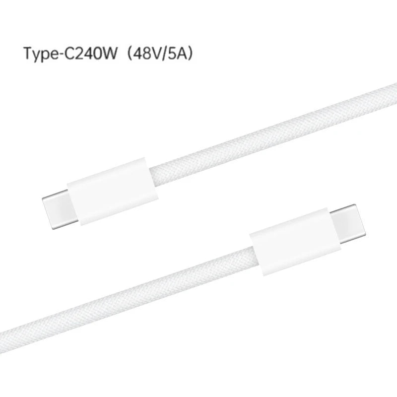 Cavo di ricarica USB-C a USB-C da 240W, Cavo PD intrecciato a ricarica rapida per iPhone 15 16 17E 17 Max, iPad Air, MacBook Pro, ASUS, DELL