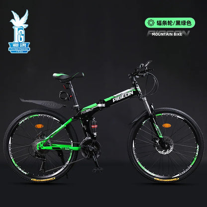 Bicicletta Pieghevole Da Montagna Per Adulti Con Freni A Disco Fuoristrada Unisex Velocità Variabile