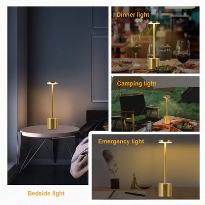 Lampada Da Tavolo Touch Led Ricaricabile Per Comodino E Scrivania Luce Notturna Ambientale Design Moderno