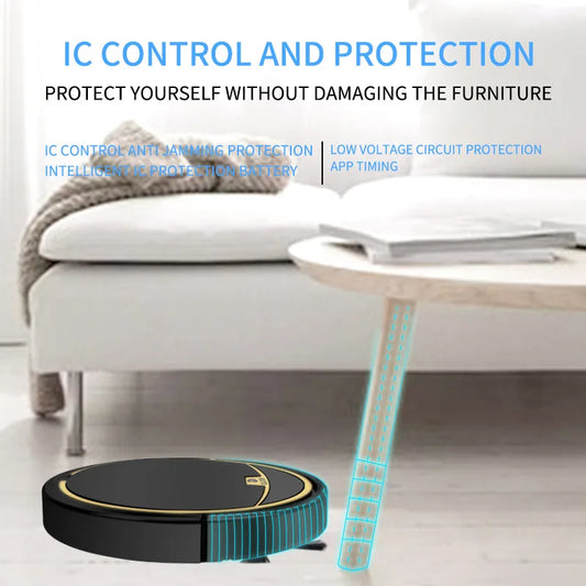 Aspirapolvere Robot Smart 2800 Pa Senza Fili Controllo Remoto Pulisce Pavimenti Asciutti e Bagnati