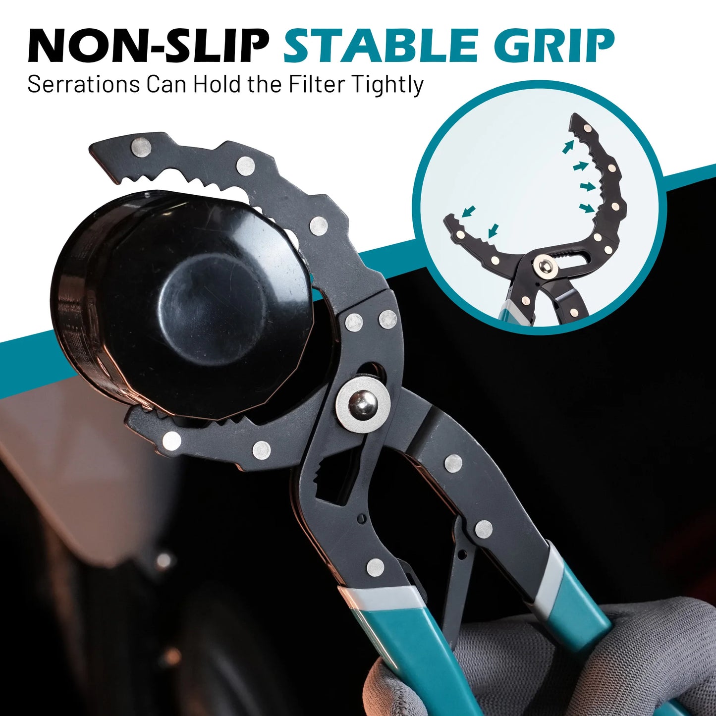 1pc Chiave per Filtro Olio Regolabile Rapido 12 "Pinze per Filtro Olio Uso con Una Mano Strumento di Rimozione del Filtro Olio per Auto Moto e Camion