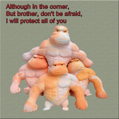 Squishy Scimmia Giocattolo Elastico Colla Riempito di Gomma Gorilla Elastico Estensibile Autismo Decompressione Giocattolo Adulti Bambini Regalo