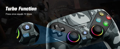 Controller per PS5 Pro/Slim/PC con RGB, Joystick Wireless per Giochi con Funzioni Marco/Turbo, Senza Drift, Effetto Hall, Tasti Posteriori Programmabili