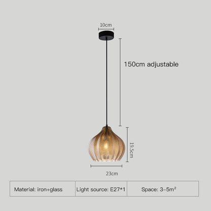 Lampada a Sospensione Moderna Nordico Led in Vetro Ambrato