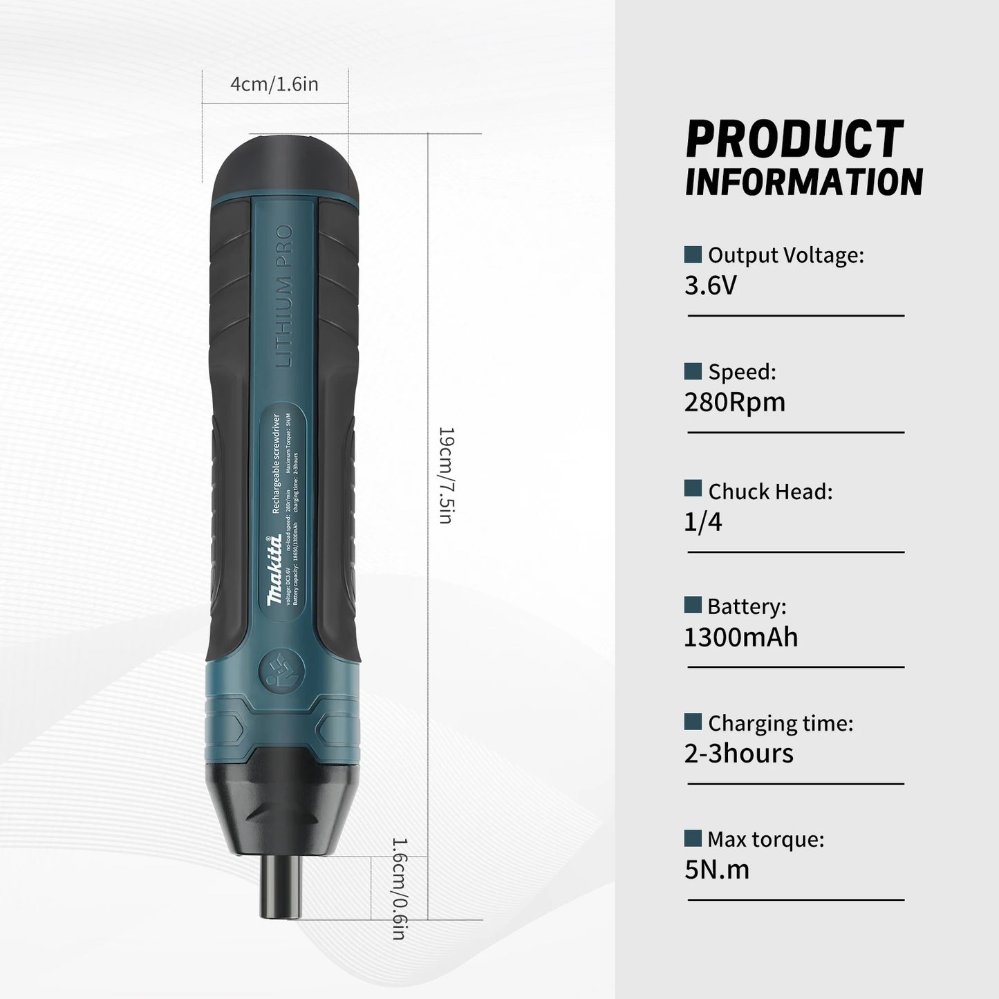 Cacciavite Elettrico Makita A Batteria Regolabile 1300 mAh Strumento Multifunzionale USB Per Smontaggio E Manutenzione