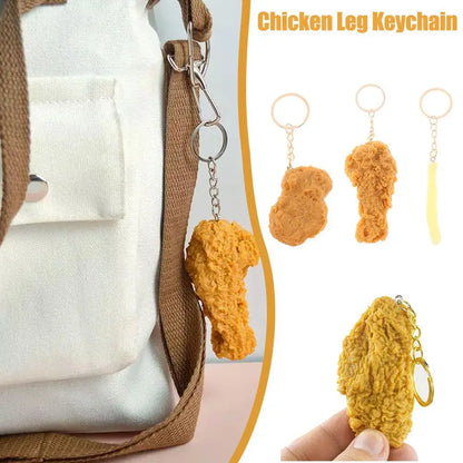 Simulazione Fast Food di pollo fritto portachiavi simulazione cibo modello puntelli per la decorazione della festa di famiglia aspetto realistico facile