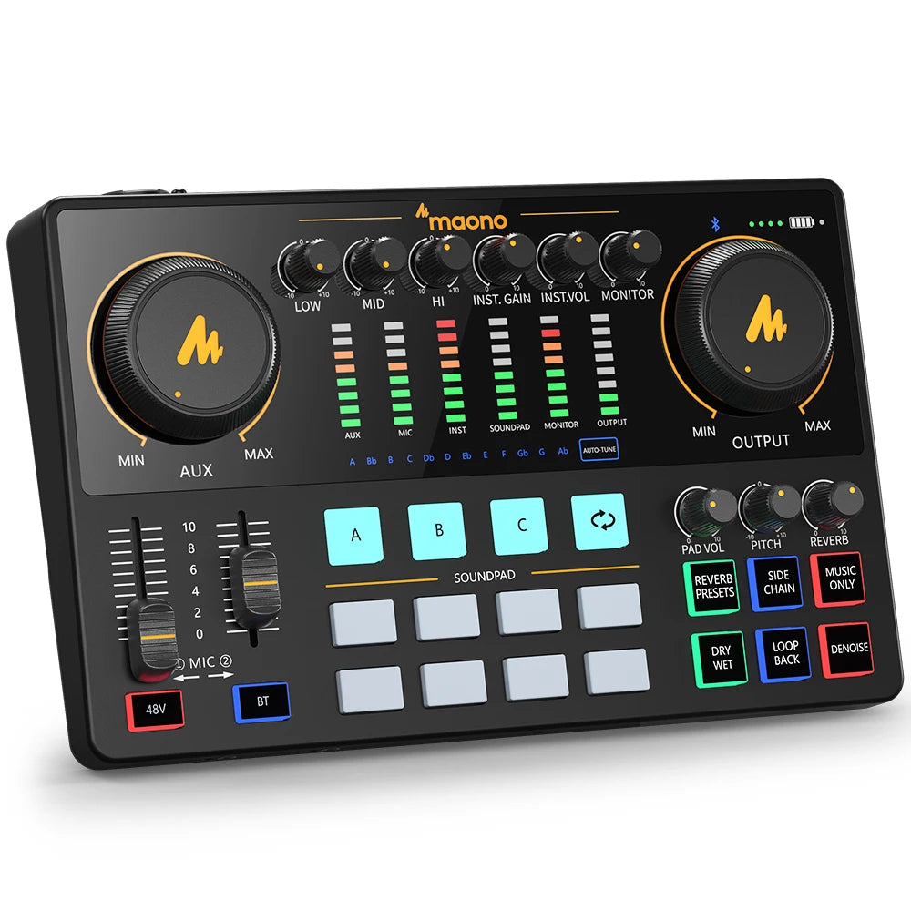 MaonoCaster E2 Gen2 Interfaccia Audio Mixer con Doppio Ingresso XLR per Podcast, Streaming Live e Gaming