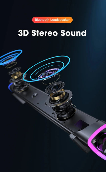 Altoparlante cablato per computer 4D Barra Bluetooth Suono stereo Subwoofer Altoparlante soundbar surround per MacBook Laptop Notebook Gioco per PC