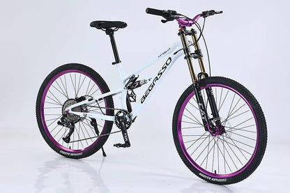 Bicicletta Da Uomo 26 Pollici Con Sospensione Completa Freni A Disco E Telaio In Acciaio Hi Ten