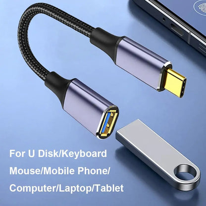 Cavo OTG USB-C a USB-A 3.0 ad Alta Velocità Prolunga Maschio Femmina per Tastiere e Mouse