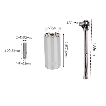 Onnfang 7-19/11-32mm chiave a cricchetto universale testa a bussola universale, chiave a bussola per uso domestico/chiave per utensili manuali