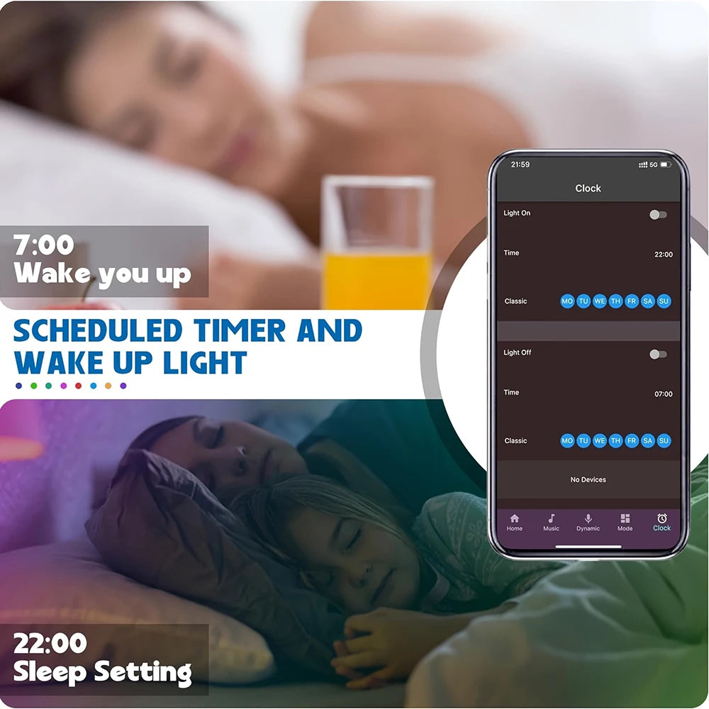 Strisce LED RGB Con Controllo App Nastro Flessibile 5m 10m 20m 30m Per Decorazione Camera Da Letto