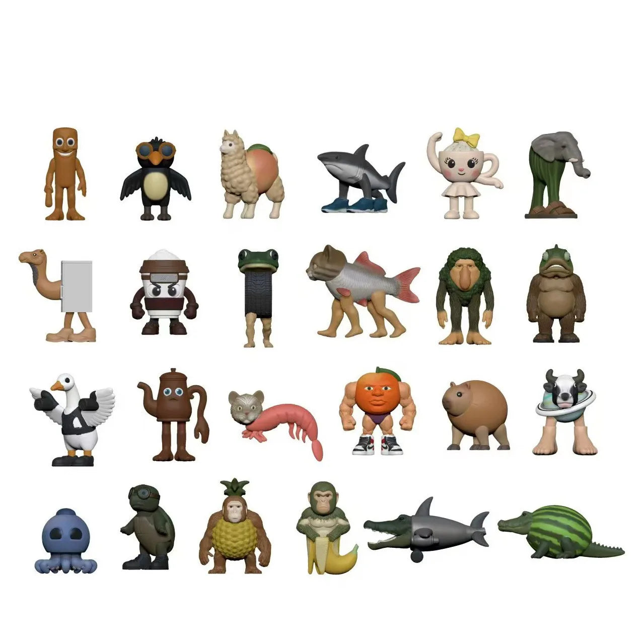 24 Pz Italiano Brainrot Tung Tung Sahur Figure Bambola Tralalero Tralala Bombardino Crocodilo Shimpanzini Bananini Modello Giocattolo Regalo