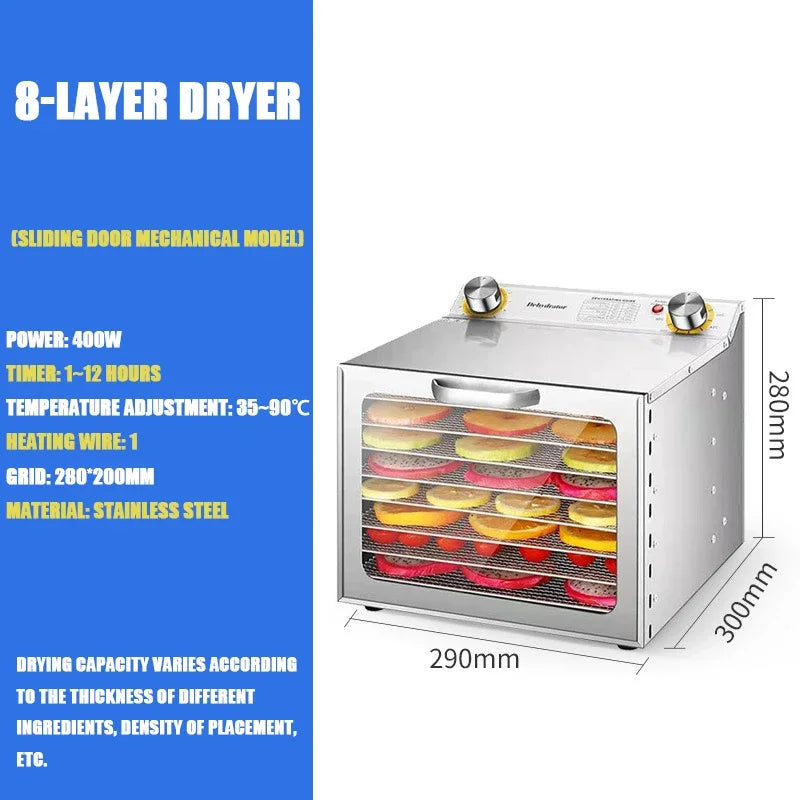 Essiccatore Alimentare Intelligente A 6 8 12 18 Strati Con Timer E Controllo Della Temperatura Per Frutta Verdura Carne