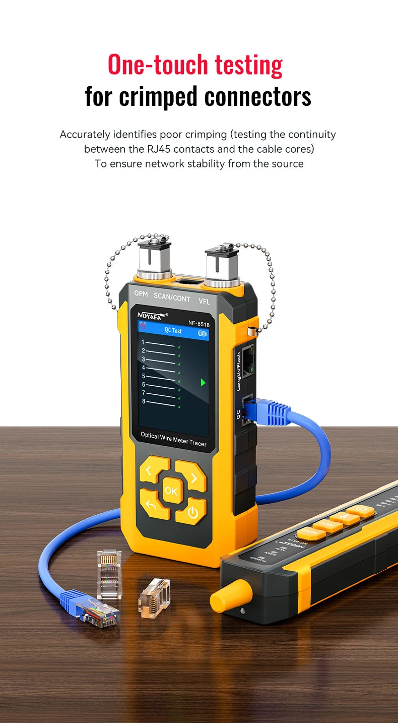 Noyafa NF 8518 Tester di Rete e Localizzatore Cavi Misuratore POE NCV QC e Guasti