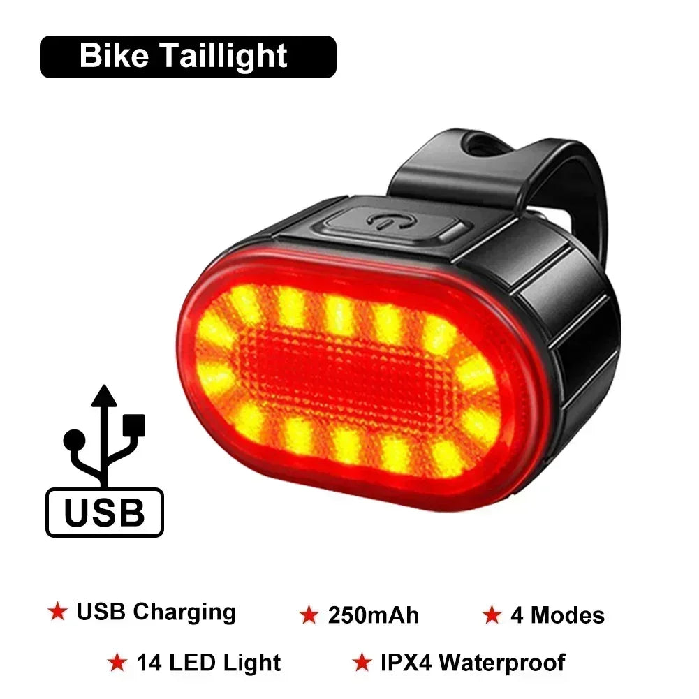 Set Luci Da Bicicletta Ricaricabili Frontale E Posteriore Impermeabili USB MTB Con Alta Luminosità
