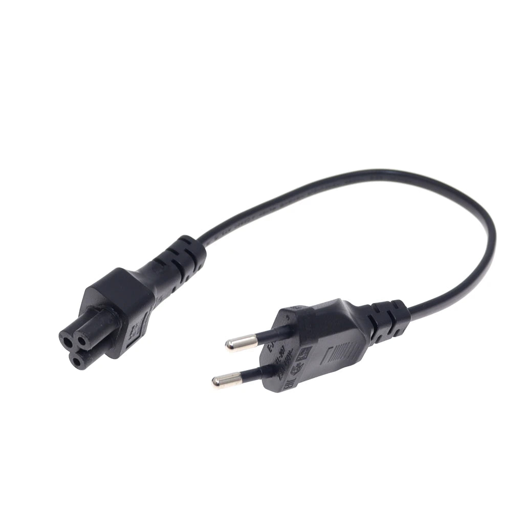 Cavo adattatore di alimentazione europeo Cavo da 30 cm Spina UE 2 pin maschio a IEC 320 C5 per alimentatore per notebook