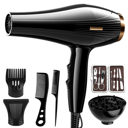 Asciugacapelli 6 in 1 ad alta potenza e basso rumore, potente asciugacapelli a vento caldo e freddo ad asciugatura rapida per lo styling dei capelli in viaggio a casa