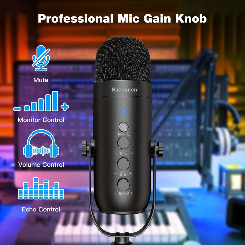 Microfono Usb Cardioide Professionale Per Streaming E Podcast Con Braccio Per Registrazione YouTube
