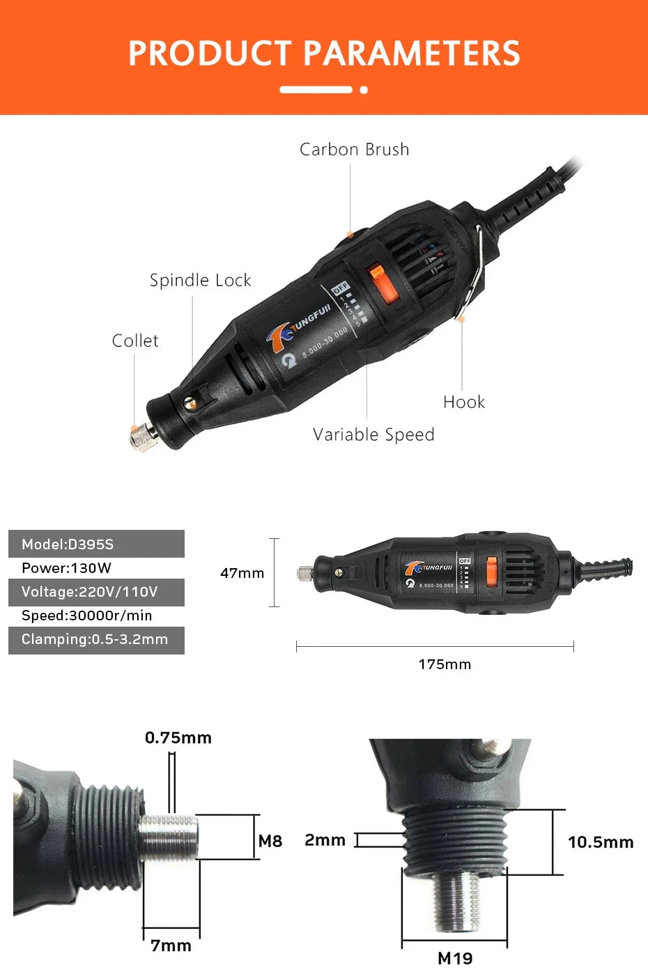 Mini Incisore Per Trapano Elettrico Compatibile Utensili Rotanti Dremel 130 W 220 V