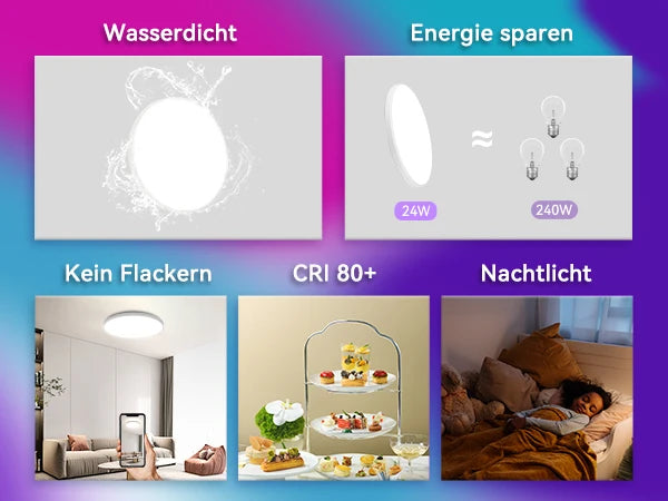 Plafoniera Led Dimmerabile con Controllo Remoto Rgb Bluetooth Tuya per Interni Alexa