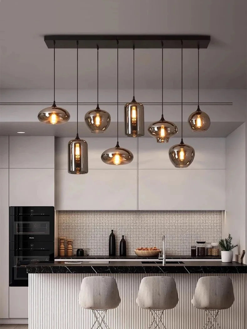 Lampada Sospensione Led Moderna In Acciaio Inossidabile Spazzolato per Soggiorno E Sala Da Pranzo