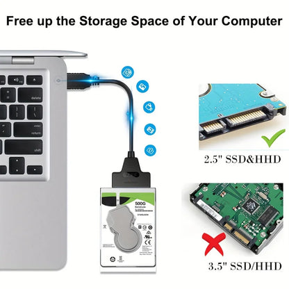 Cavo Adattatore SATA USB 3.0 E 2.0 Type C Per HDD SSD Da 2,5 Pollici Trasferimento Dati E Espansione Archiviazione