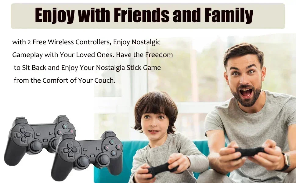 X2 Plus Game Stick 4K HD 2.4G Retro Console per videogiochi Controller wireless TV 50 Emulatore per giochi PS1/N64/DC 128G