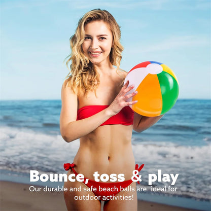 Pallone Da Spiaggia Gonfiabile 40 Cm Colorato Per Giochi In Piscina E Feste Estive
