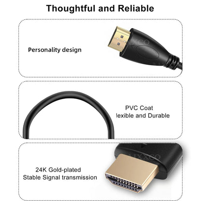 AIXXCO 0.5M 1.5M 1M 2M 3M 5M 10M 15M Placcato Oro Cavo compatibile HDMI 1.4 1080p Cavi video 3D per HDTV Splitter Switcher