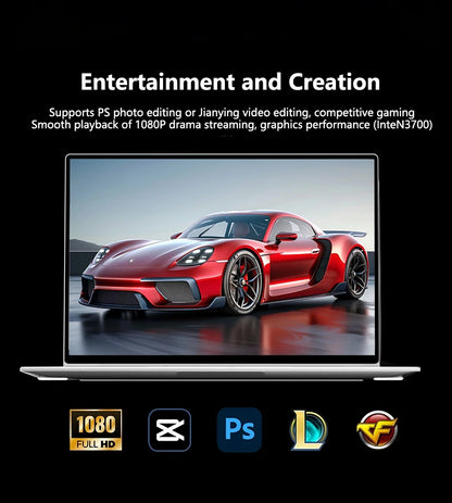 NAIWO 2026 Laptop Ultra Sottile 14.1" Windows 11, 16GB 2TB SSD, Notebook da Gaming Intel 4405U, Display 1920*1080, Computer per Ufficio e Studio