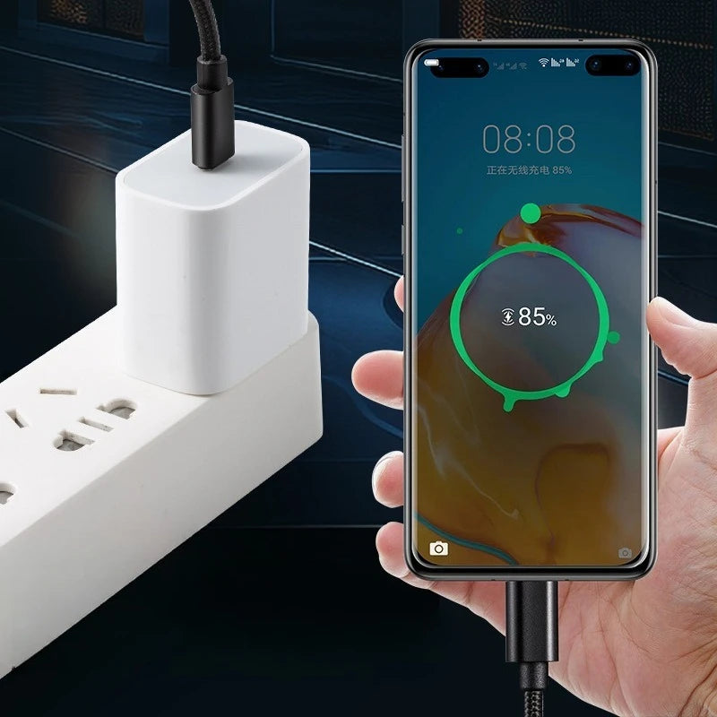 Caricatore Rapido Da 60 W USB-C PD Con Cavo Dati Treccia 1m 2m 3m Ricarica Veloce
