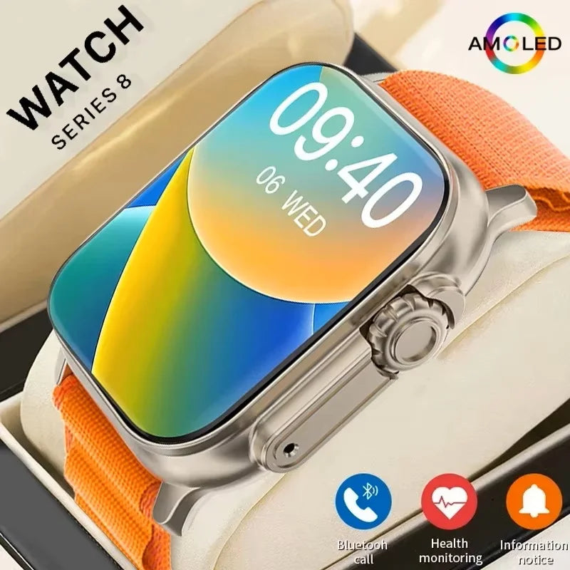 Nuovo Smartwatch da uomo 49mm Serie 8 2.3 "Schermo AMOLED Bussola NFC impermeabile per Apple Watch IWO Ultra 8 Smart Watch 2025 Android