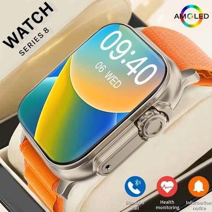Nuovo Smartwatch da uomo 49mm Serie 8 2.3 "Schermo AMOLED Bussola NFC impermeabile per Apple Watch IWO Ultra 8 Smart Watch 2025 Android