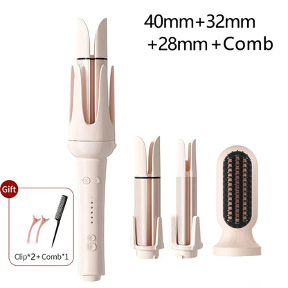 Ferro arricciacapelli automatico professionale Bigodino per capelli rotante a 3 velocità Bacchetta per styling riscaldata in ceramica con strumenti per lo styling per la cura dei capelli agli ioni negativi
