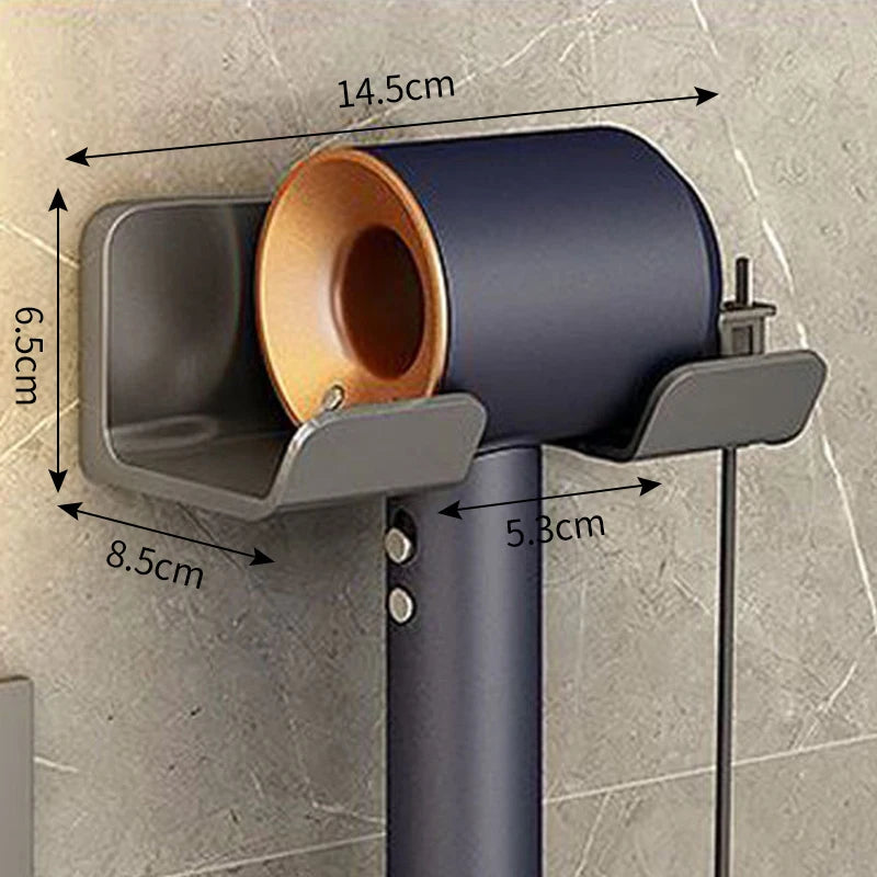 Porta Asciugacapelli A Parete Con Mensola In Plastica Per Bagno E Organizzazione Degli Accessori