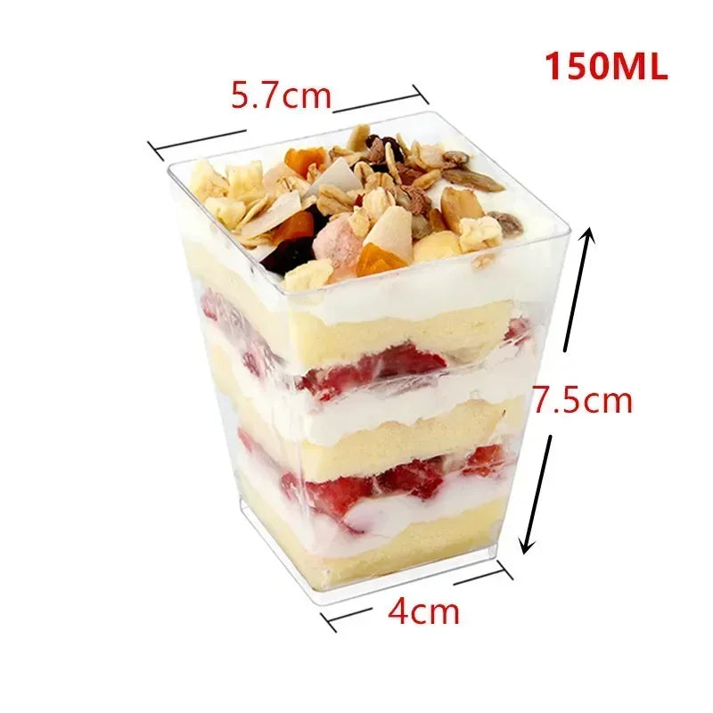 1-100 Pz Usa E Getta di Plastica Mousse Tazza A Forma di Scaletta Tazza Budino Tazza Torta Da Dessert Tazza Antipasto Gelatina Yogurt Mousse tazza di cottura